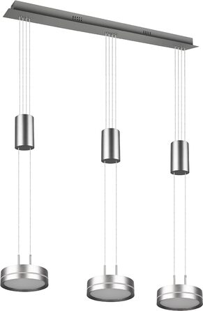 Світлодіодний торшер Trio Lights Franklin 426510208, Метал в т.ч. 35 Вт LED, Зміна кольору, Диммер (нікель-матовий, підвісний 3-полум'яний)