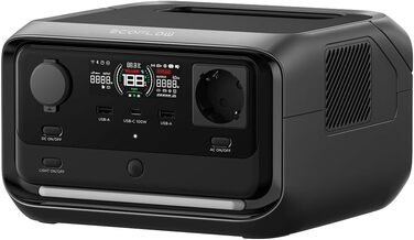 Портативна електростанція ECOFLOW RIVER 3 Plus, акумулятор LFP 286 Втгод, вихідна потужність до 1200 Вт, час роботи понад 16 годин для пристроїв &lt100 Вт, можливість розширення до 858 Втгод, ДБЖ &lt10 мс, сонячний генератор для кемпінгу, RV RIVER3 Plus