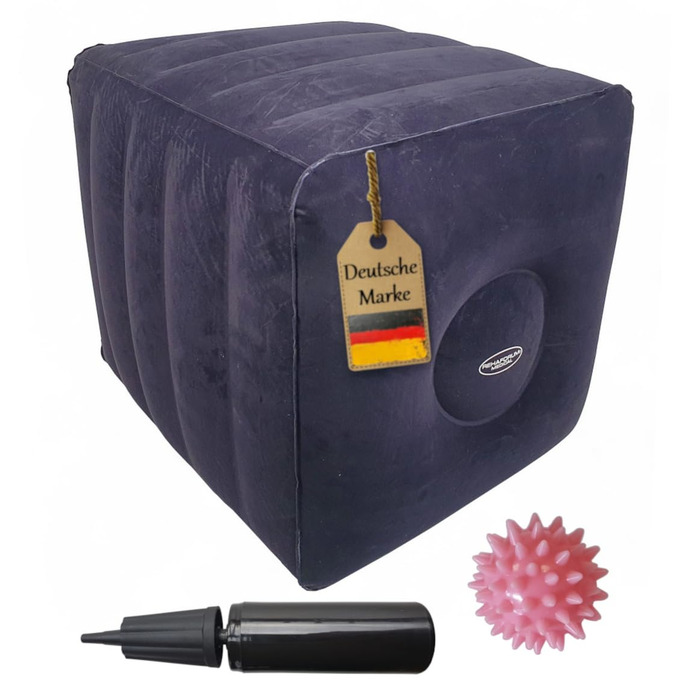 Куб для поперекового диска FabaCare з масажним м&39ячем їжачок, куб для розвантаження, ступінчасте положення ліжка, подушка для поперекового диска, подушка для підтримки ніг, підставка для ніг для вправ на спину, надувна подушка для підняття ніг