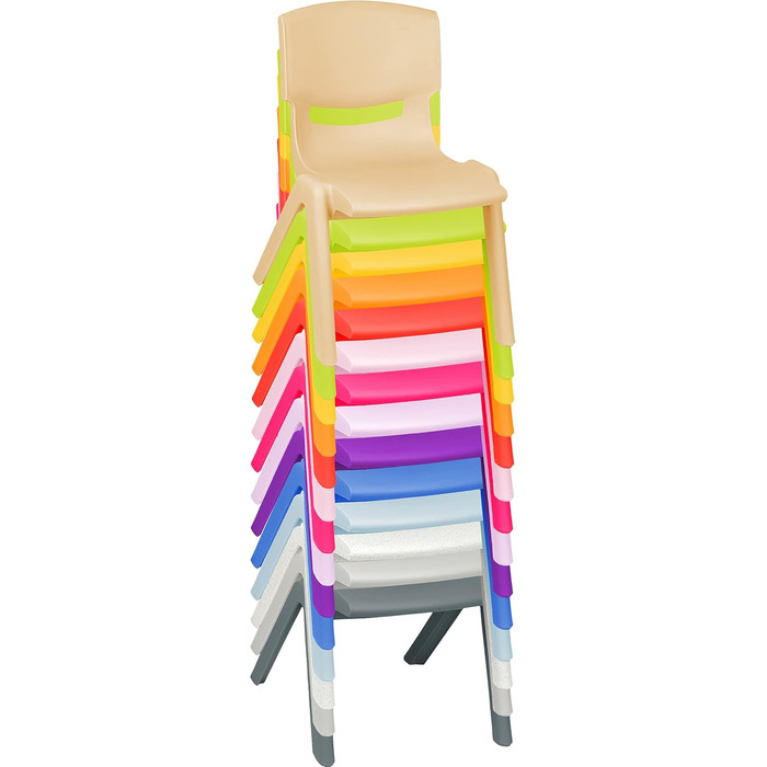 Дитячий стілець/крісло - вибір дизайну - жовтий наклейка - тварини зоопарку та жираф - пластик - вантажопідйомність до 100 кг/захист від перекидання - для використання в приміщенні та на вулиці - 0-99 років - 1 стілець - тварини зоопарку без назви та жира