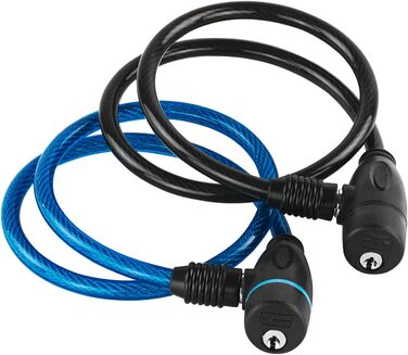 Велосипедний замок Burg-Wchter зі ключем, спіральний замок з тримачем, захист від крадіжки, трос-замок, сталевий трос, 100 см завдовжки, Ø 8 мм, асортимент кольорів (колір обирається випадково)