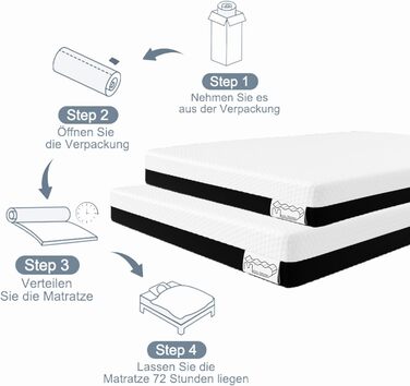 Матрац 140x200 см, висота 20 см, матрац з піни з ефектом пам&39яті, матрац з холодної піни з 7 зонами комфорту, рівень жорсткості H2 (суперм&39який), двоспальний матрац, міцний та зручний (140x200x20 см) 140 x 200 см 20 см