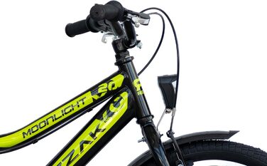 Дюймовий дитячий велосипед, велосипед для хлопчиків, 20 дюймів, гальмо-ножки, розмір рами 33, чорний/зелений, НОВИНКА-041, 20-