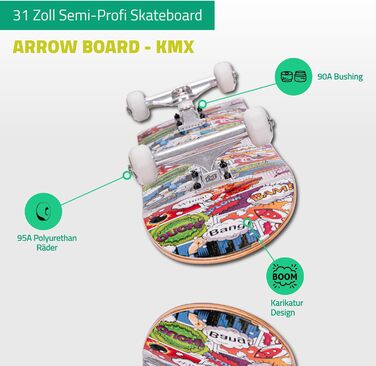Скейтборд Arrow Board — серія KMX, 22/27/31 дюймів