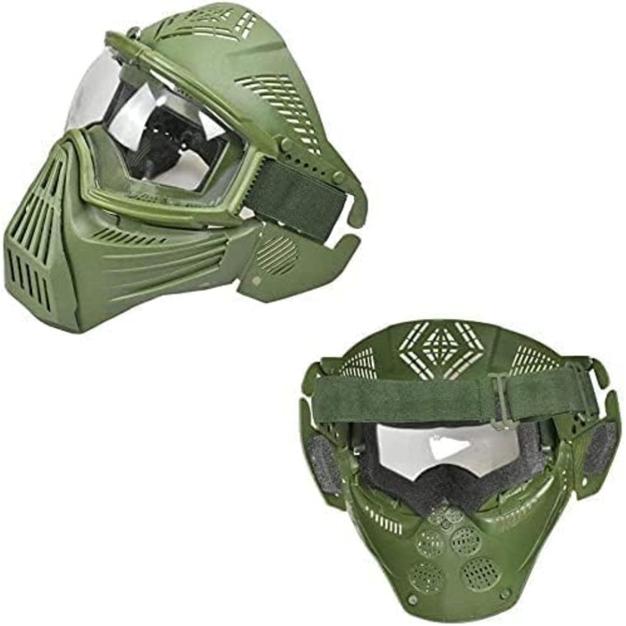 Тактична маска та швидкий шолом, прозорі захисні окуляри для повного обличчя, маска для стрільби з пейнтболу, Хелловін, CS Game OD