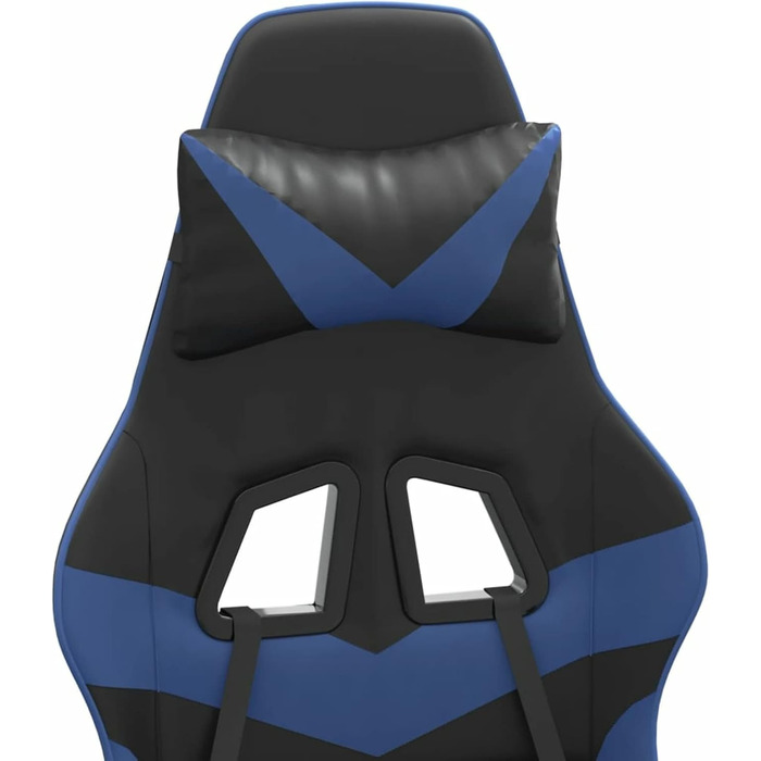 Ігрове крісло, обертове крісло з підставкою для ніг, чорно-синя штучна шкіра, офісне крісло, декоративне офісне крісло для вітальні, офісу, спальні, чорно-синє.