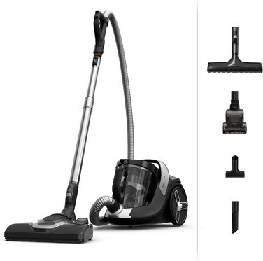 Пилосос без мішка 500 Вт 2,5 л 66 децибел Чорний / Алюмінієвий будинок шерсть домашніх тварин, 7C66