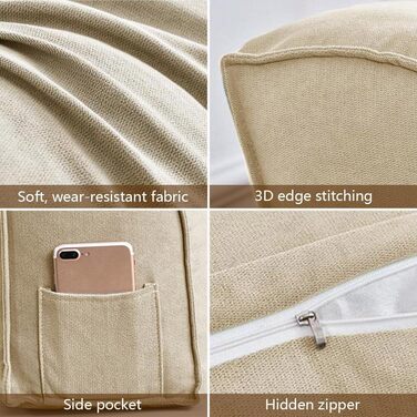 Надзвичайно товста спинка дивана, клиноподібна подушка для дивана, ліжка, велика подушка для підтримки попереку спини, декоративна подушка для читання, подушка для підтримки талії, подушка для узголів&39я ліжка зі знімним чохлом (71,1 x 45,7 x 20,3 дюйма,