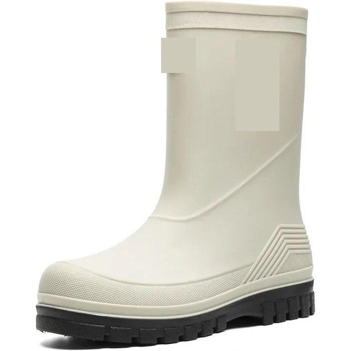 Чоловічі гумові чоботи, водонепроникні гумові чоботи, середній підйом, товста підошва, нековзні, ідеально підходять для кухні, активного відпочинку та риболовлі, чорні, розмір ЄС 40