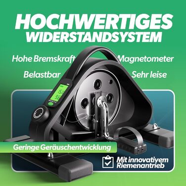 Педальний тренажер STEHMEYER для людей похилого віку, міні-велотренажер Надзвичайно тихий та безпечний для суглобів тренажер для рук і ніг з ремінцем для кріплення Настільний велотренажер з РК-дисплеєм для дому, офісу та реабілітації