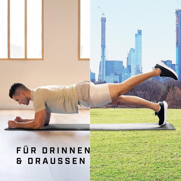 Нековзний та м&39який килимок для йоги - килимок для йоги з ремінцем для перенесення, килимок для фітнесу, килимок для вправ, товщина 8 мм, килимок для гімнастики, килимок для спортзалу, килимок для пілатесу, килимок для фітнесу, 183x60 см, чорний