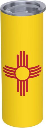 Кухоль з прямою трубочкою, дизайн прапор Нью-Мексико, друкований, дорожній кухоль, підходить для кемпінгу, офісу та дому, 590 мл