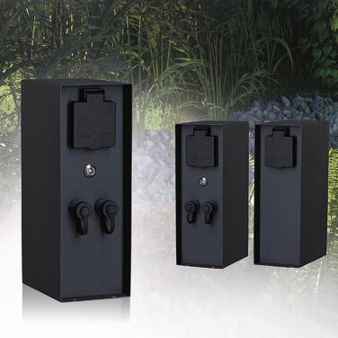 Стілб-розетка Paulmann Rio Plug & Shine для зовнішнього освітлення з датчиком сутінків, IP44, антрацит (2 шт. 230В, 2 шт. Plug & Shine 24В)