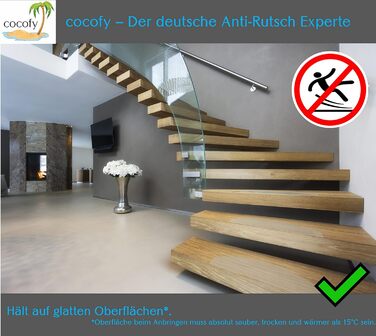 Килимки для сходів Cocofy всередині прозорі 16 шт. XXL (65x25 см), захист від ковзання на сходах, протиковзкі килимки для сходів, сучасні килимки для сходів, зручні для шкарпеток, набір з інструментом для складання, прозорі 65 см x 25 см - напівкруглі