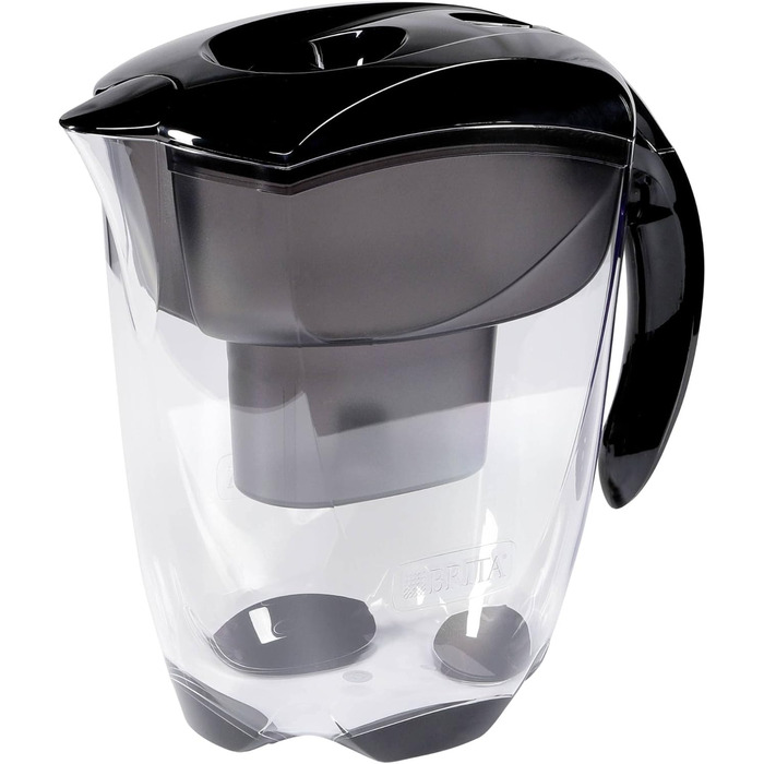 Фільтр для води BRITA Elemaris XL чорний/преміальний глечик, включаючи 1 картридж/фільтр MAXTRA, зменшує вміст вапняку, хлору та металів, повязаних із трубами, таких як мідь і свинець, у водопровідній воді