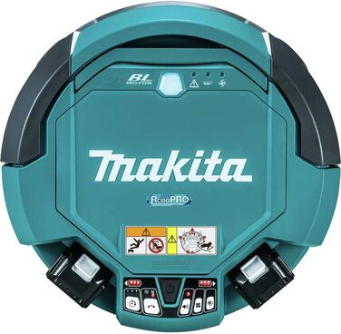 Акумуляторний вакуумний робот Makita , бірюзовий/чорний, DRC200Z, бездротовийфільтр, що миєтьсясвітлодіодний дисплей