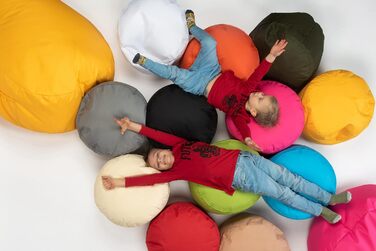 Крісло-мішок sunnypillow - Круглий табурет 25 x 45 см - Для використання в приміщенні та на вулиці - Круглий пуф зі знімним чохлом - Лавка, табурет, подушка для підлоги Крісло-мішок Puff - Зелений табурет 25 x 40 см Зелений