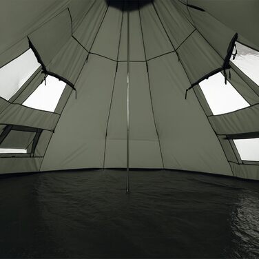 Намет CampFeuer Tipi Tent Spirit для 4 осіб Індіанський намет для кемпінгу, походів, водяний стовп 3000 мм Намет-гребень, намет-піраміда, круглий намет Груповий намет, кемпінговий намет, сімейний намет, коричневий/світло-коричневий