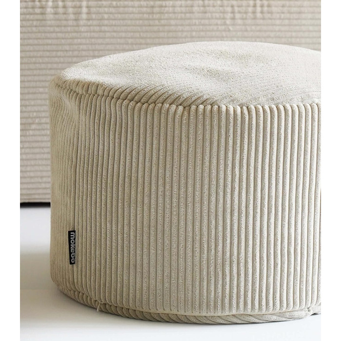 Пуф, табурет або пуф для ніг mokebo з вельвету 30x50 см Лінива весна, подушка для підлоги бежевого кольору, пуф для ніг, кругла тканинна подушка для сидіння для приміщень, пуф, пуф для сидіння, затишний та м&39який, з наповнювачем з EPS-бісеру 30x50 см, в