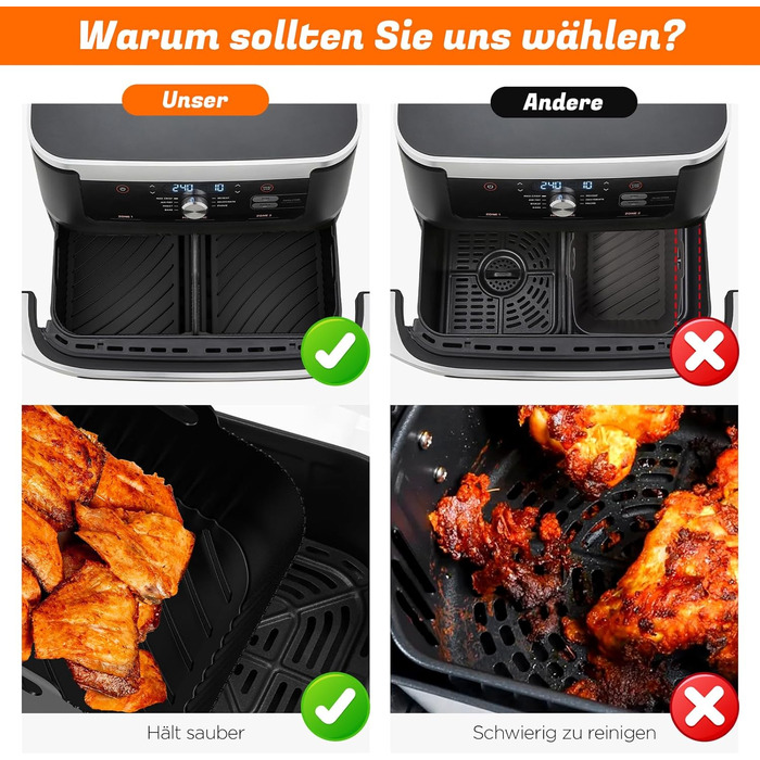 Аксесуари для фритюрниці FTUREERA для фритюрниці Ninja Foodi AF500EU 10.4 л, аксесуари для фритюрниці 116 шт. для ніндзя, включаючи силіконову форму, решітку для гриля, папір для випічки, силікон для форми для випічки