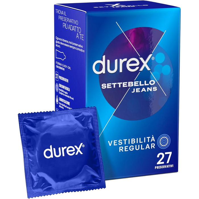 Презервативи Durex Jeans, 27 профілактичних, упаковка може відрізнятися.