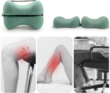 Подушка для ніг для сну на боці Подушка для ніг для сну на боці - Подушка для підтримки колін, яку можна прати, подушка для позиціонування ніг для вагітності, вирівнювання хребта, жіночий сон, зелена