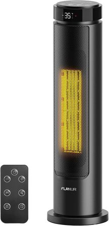 Енергозберігаючий вентилятор-обігрівач, керамічний вентилятор-обігрівач PTC потужністю 2000 Вт, тиха робота 36 дБ, термостат, коливання 70, таймер 12 годин, захист від перегріву та перекидання, електричний обігрівач для використання в приміщенні, 60 см, ч