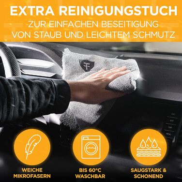 Внутрішній набір з ганчіркою з мікрофібри та подарунковою коробкою - Пластиковий догляд за салоном автомобіля Набір із 2 предметів