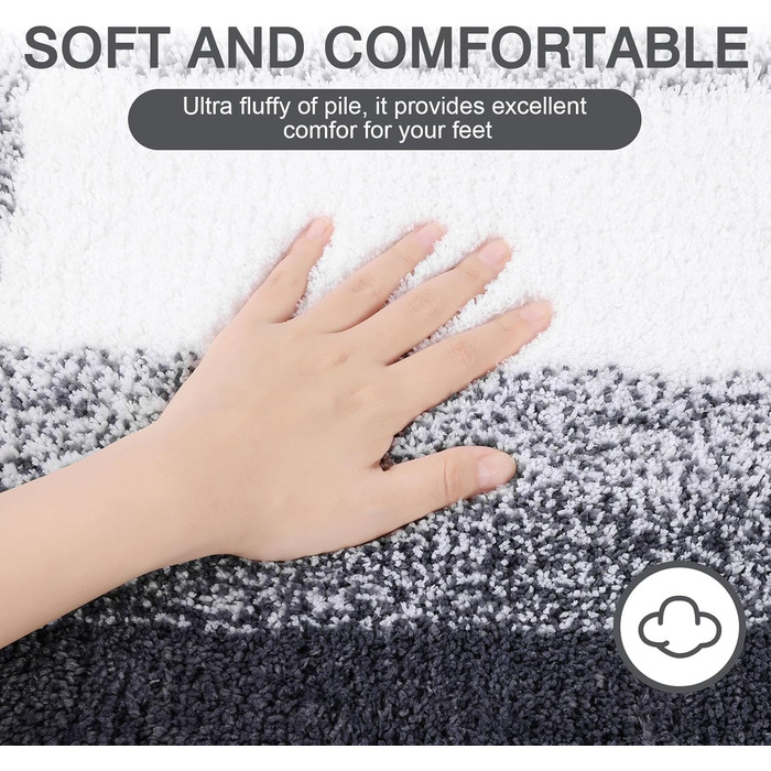 М&39які великі килимки для ванної 80 x 120 см, килимок для ванної, нековзний, водопоглинаючий килимок для душу та ванни, можна прати в пральній машині, темно-сірий 80 x 120 см