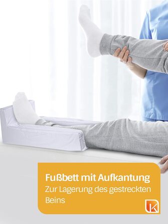 Д-р Пауль Кох - Пінопластова стабілізуюча шина для ноги - Включає білий бавовняний чохол - Бічні краї для фіксації ноги - 75x30 см