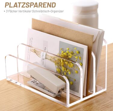 Акрилові лотки для листів SANRUI, настільний лоток для листів для офісу, дому та школи, розміри (В x Ш x Г) 10,1 x 17,5 x 10,1 см, система для документів 17,5 x 10,1 x 10,1 см