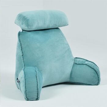 Подушка для читання зі спинкою, Портативна подушка для читання, Подушка для читання з підлокітниками, Ідеально підходить для роботи, читання або гри на ліжку/дивані/підлозі Зелена