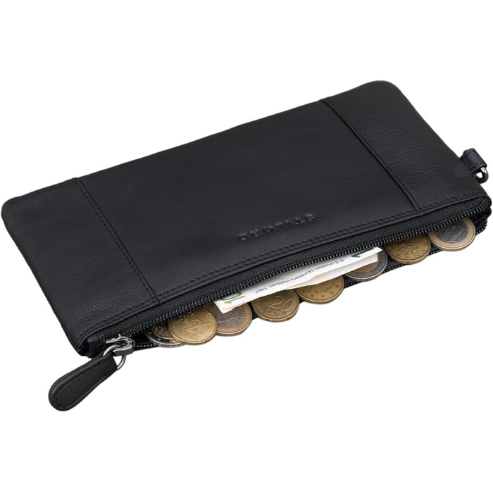 Греція вінтажний клатч з натуральної шкіри для жінок. Знімний ремінець на зап'ястя та захист від RFID. Чорний колір.