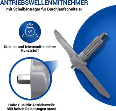 Заміна крила безперервного подрібнювача VIOKS для Bosch MUM Аксесуари 10000314 Вісь водія для кухонного комбайна Bosch MUM - MUZ9vl1 / Bosch Optimum Аксесуари MUM5 MUM9 Запасні частини Аксесуари та інші