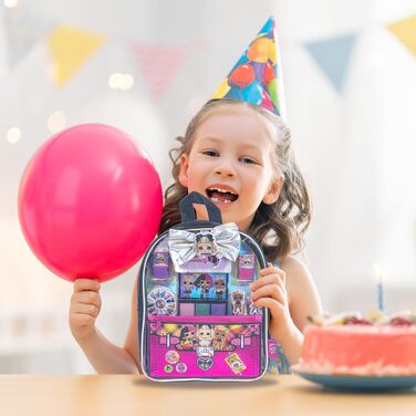 Набір рюкзаків із косметикою, включаючи бальзам для губ, лак для нігтів, пилочку для нігтів, банти для волосся, піжамні набори, макіяж, для дітей віком від 3 років, бантик-сюрприз Lol.