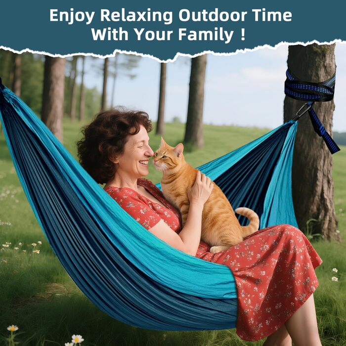 Гамак для кемпінгу на відкритому повітрі, вантажопідйомність 300 кг (300 x 200 см), одинарний або подвійний, надлегкий, портативний, дорожній гамак, садовий, пляжний, подвійний гамак, гамак-парашут, нейлоновий, дихаючий, зелений