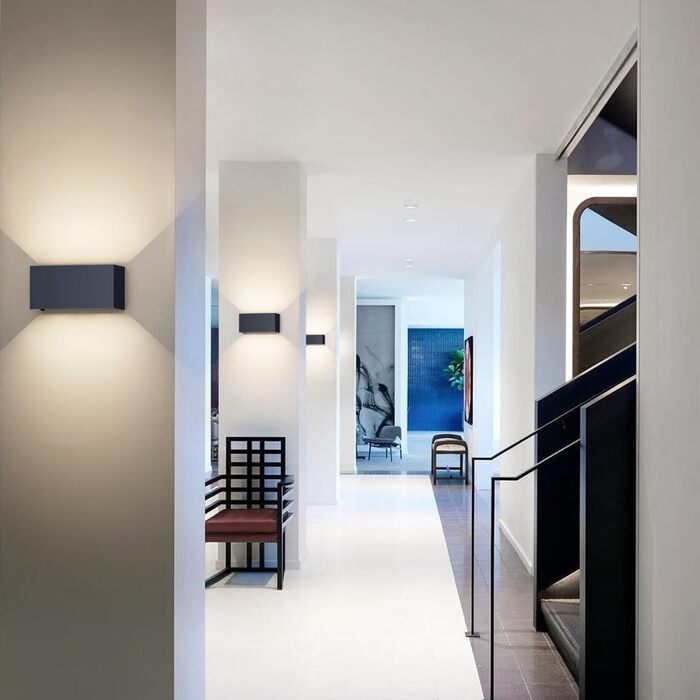 Світлодіодний настінний світильник Klighten 24 Вт для приміщень/зовнішнього використання, лампа 4000K для зовнішнього використання, IP65 з регульованим кутом променя, натуральний білий/антрацит