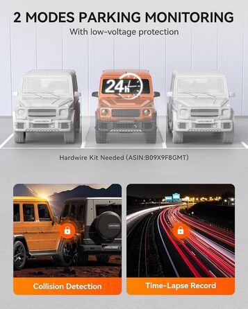 Для дзеркала заднього виду відеореєстратор для переднього та дзеркала заднього виду для автомобіля з екраном 12 дюймів, камерою WDR, нічним баченням, GPS та безкоштовною картою на 64 ГБ (G900), 4K 2.5K