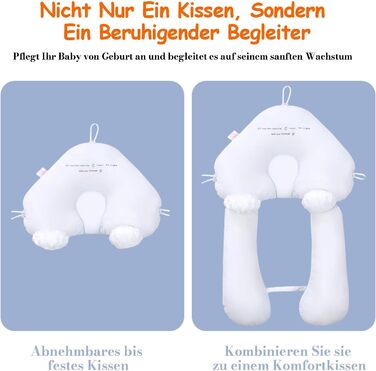 Подушка для плоскої голови, універсальна подушка для сну на боці, подушка для підтримки всього тіла, U-подібна подушка для обіймів, регульована, знімна та пральна для голови, шиї, ніг та всього тіла, різнокольорова