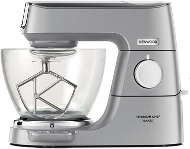 Скляна миска Kenwood KAB30.000CL, аксесуари для кухонного комбайна Titanium Chef Chef Baker і Titanium Chef Baker Patissier XL, чаша для змішування ємністю 4,6 літра, можна мити в посудомийній машині, скло