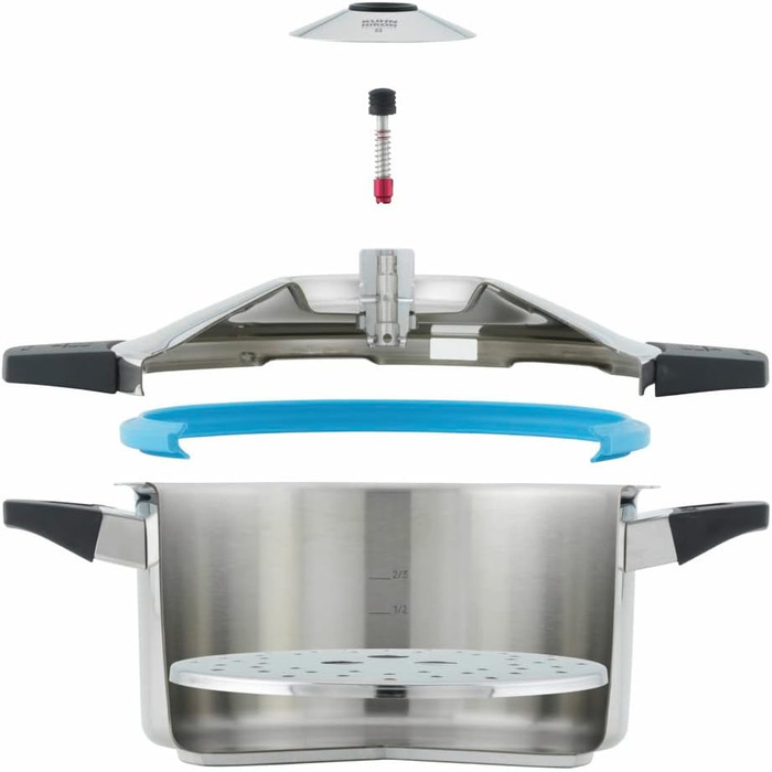 Скороварка/пароварка DUROMATIC Inox з бічною ручкою, індукційна, нержавіюча сталь, срібляста, 8 л/22 см