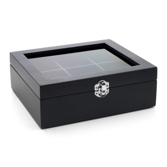 Коробка для чорного чаю Bredemeijer з 6 відділеннями та оглядовим віконцем - дерев&39яна коробка для оптимального зберігання чайних пакетиків