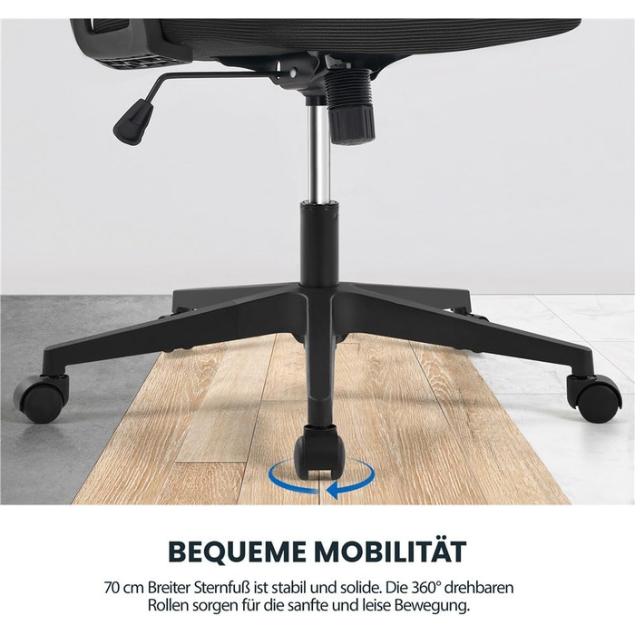 Ергономічне офісне крісло Yaheetech Чорний