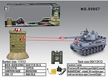 Радіокерований танк Тигр I 128 s-Idee RC Panzer 99867 з інфрачервоною системою бою 2.4 ГГц