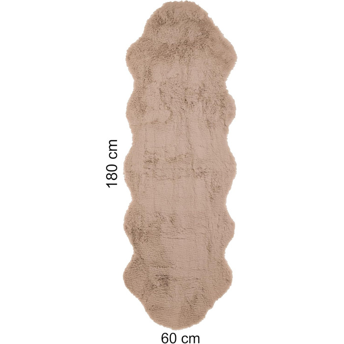 Килим Brandsseller зі штучної овчини 60x180 см XXL Пухнастий килим з високим ворсом із синтетичних волокон Мякий, теплий декоративний чохол для підлоги, дивана, крісла та ліжка Можна прати Для використання в приміщенні та на вулиці Сірий 60 x 180 см (Прям