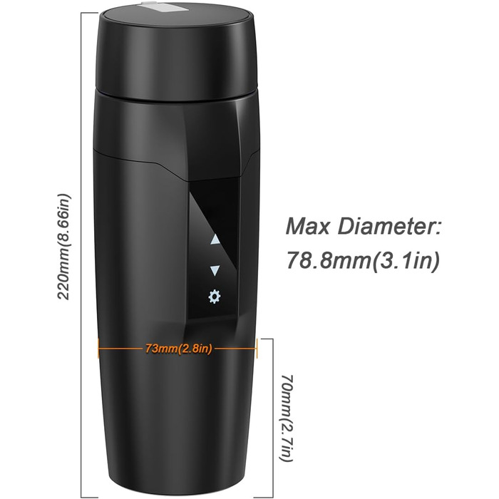 Портативний автомобільний чайник з підігрівом, 350 мл, кружка з нержавіючої сталі 304, регульована від 40 до 100 , колба для швидк