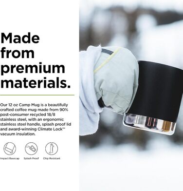 Термокухоль для кемпінгу Klean Kanteen, 340 мл, чорний