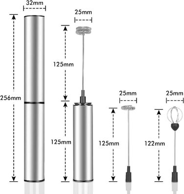 Електричний спінювач молока, що перезаряджається, USB і міні-ручний блендер з подвійним віночком, блендер з нержавіючої сталі для
