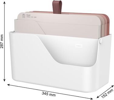 Лоток для документів Rotho MyPaper, органайзер для столу, тримач для документів, лоток для листів, поштова скринька, лоток для паперу, білий/червоний