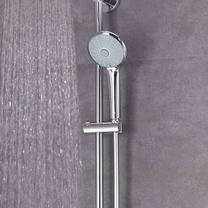 Душовий набір GROHE Vitalio Joy 260 без змішувача, економний (8 л/хв), з верхнім душем (3 режими струменя) та штангою 74 см, хром, 27421002, Ø 260 мм